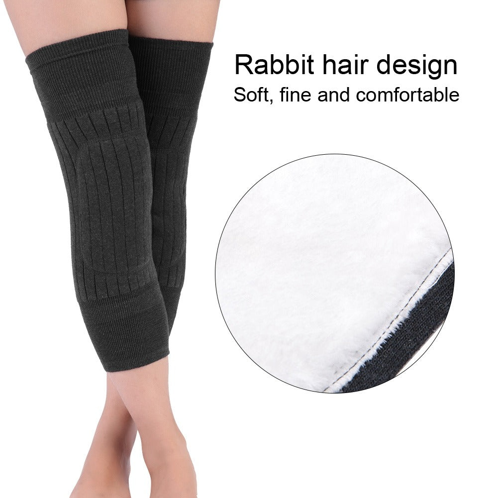 Unisex Wool Knee Length Leg Warmers – Plain Black, Comfortable & Stylish Winter Wear, Easy to Wear - Without Belt (1 Pair)