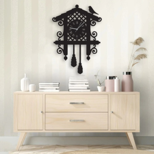 Bird Cage 3D Wooden wall clock Decoration Items for Wall