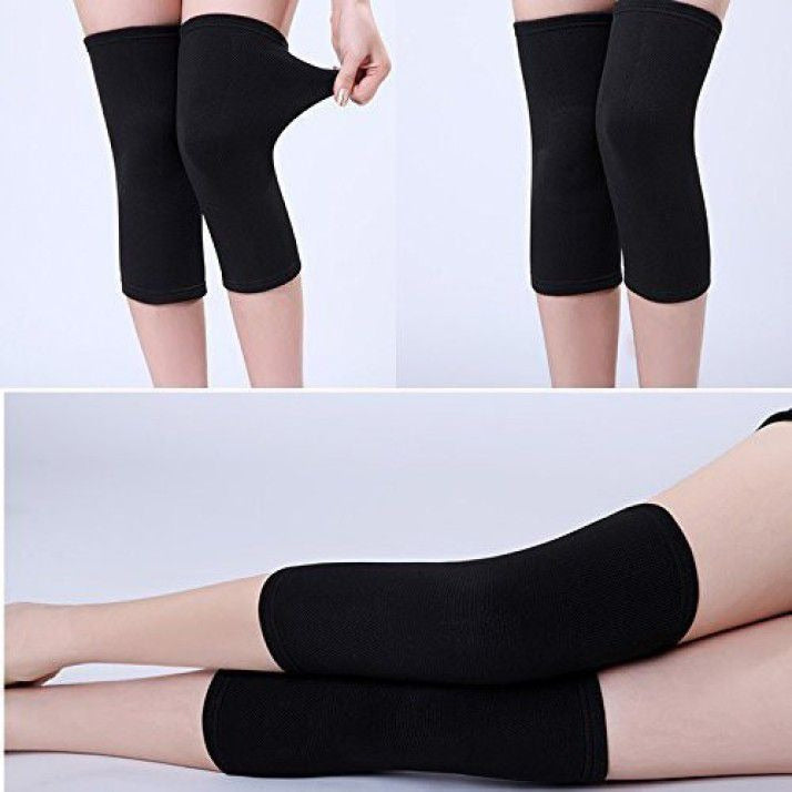Unisex Wool Knee Length Leg Warmers – Plain Black, Comfortable & Stylish Winter Wear, Easy to Wear - Without Belt (1 Pair)
