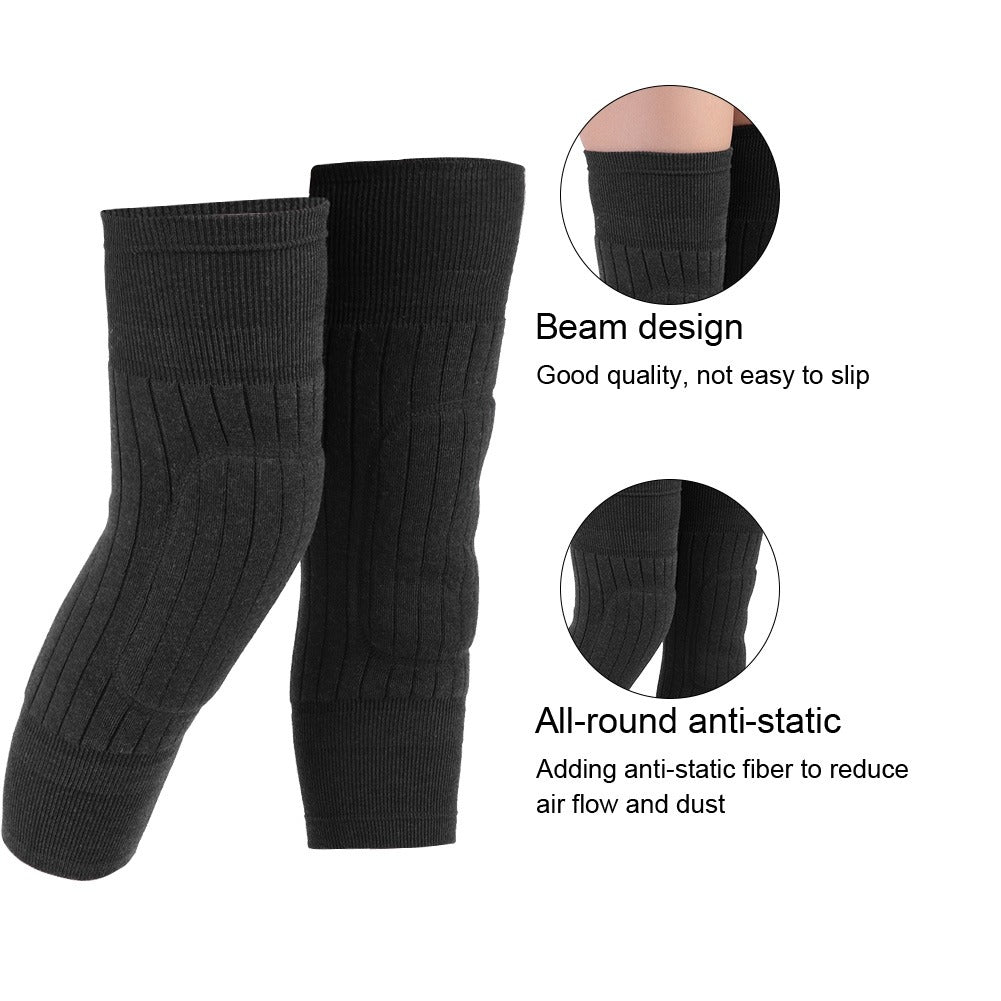 Unisex Wool Knee Length Leg Warmers – Plain Black, Comfortable & Stylish Winter Wear, Easy to Wear - Without Belt (1 Pair)