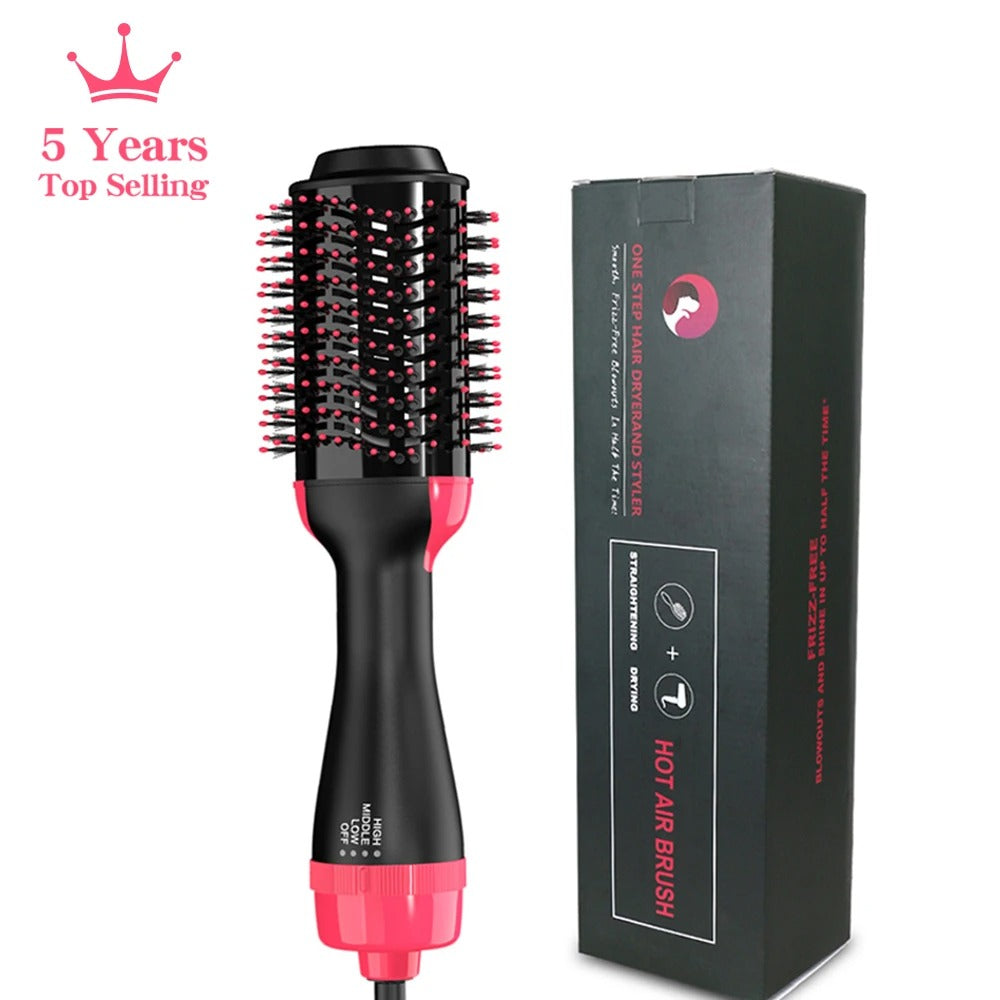 Women Hair Dryer Brush Hair Dryer Straightener Curler Massager 4 In 1 Rapid Warming One Step Volumizer Hot-Air Hair Brushes