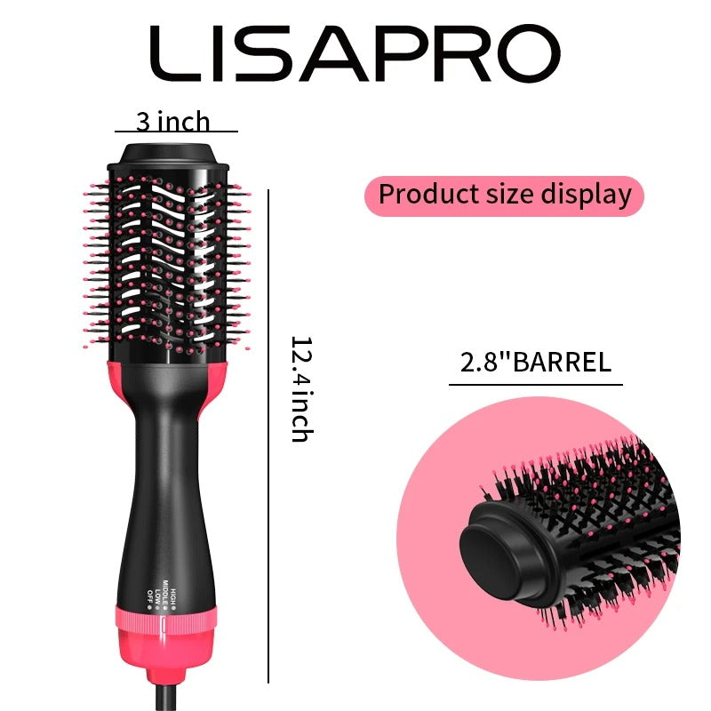 Women Hair Dryer Brush Hair Dryer Straightener Curler Massager 4 In 1 Rapid Warming One Step Volumizer Hot-Air Hair Brushes