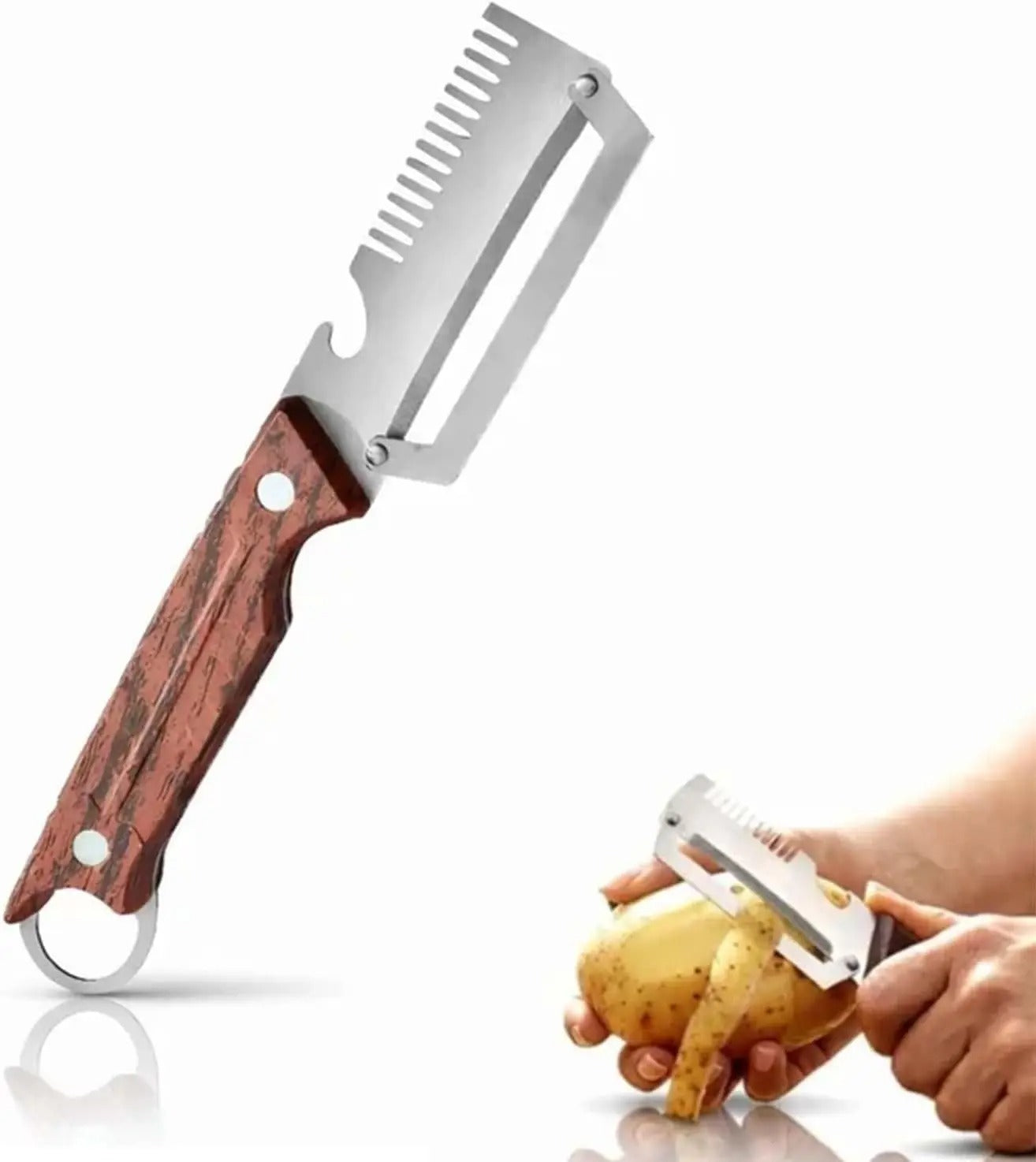 3 in 1 Multi-Functional Vegetable Peeler Stainless Steel Fruit Peeler Knife with Handle for Peeling Fruits Shredding Scallions