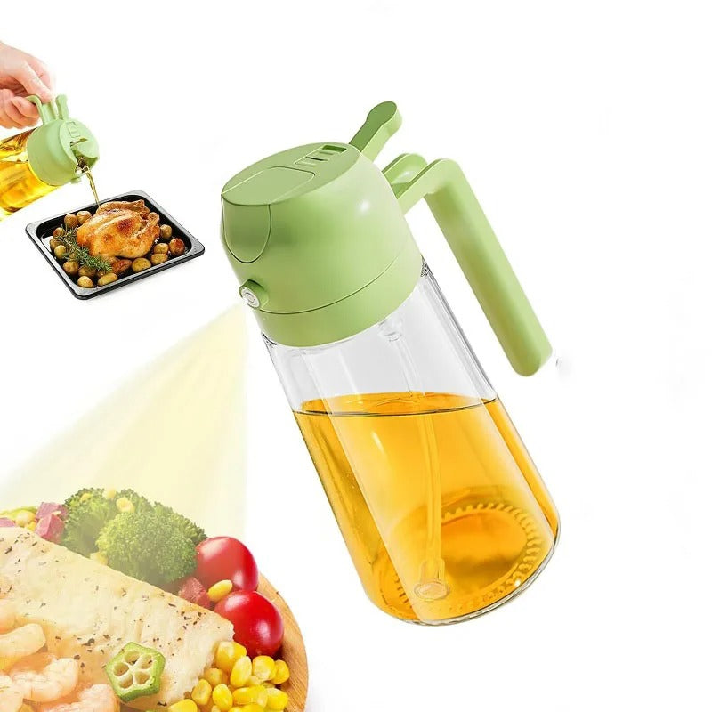 500ml 2 in1 Oil Spray Bottle Kitchen Barbecue Cooking Olive Oil Dispenser Oil Jar Baking Vinegar Soy Sauce Spray Container